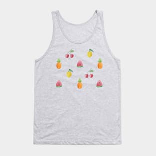 White watercolor fruit pattern Tank Top